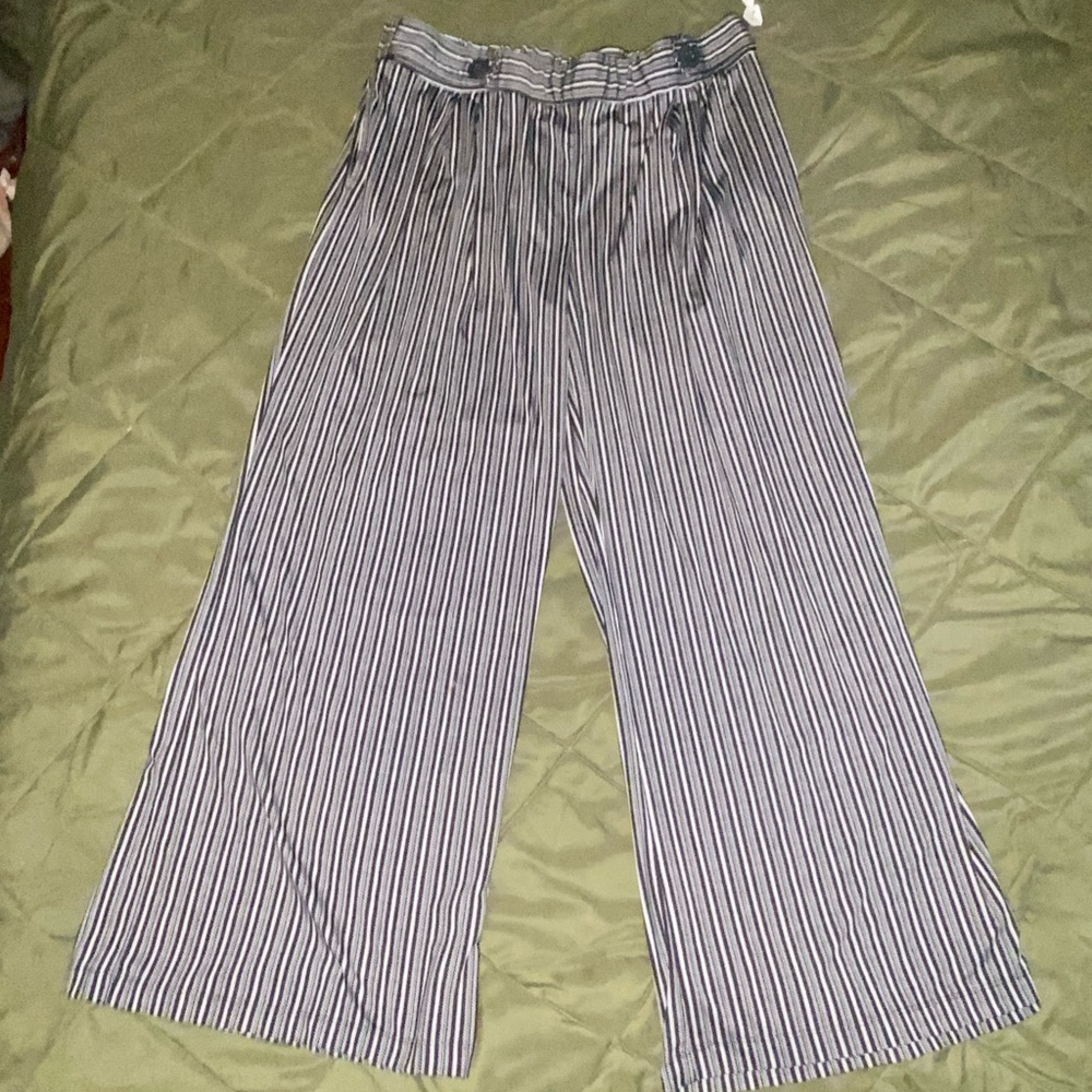 Striped Wide-Leg Pants